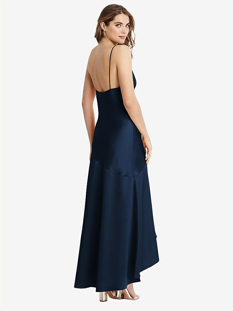 【STYLE: LB007】Asymmetrical Drop Waist High-Low Slip Dress - Devon【COLOR: Midnight Navy】