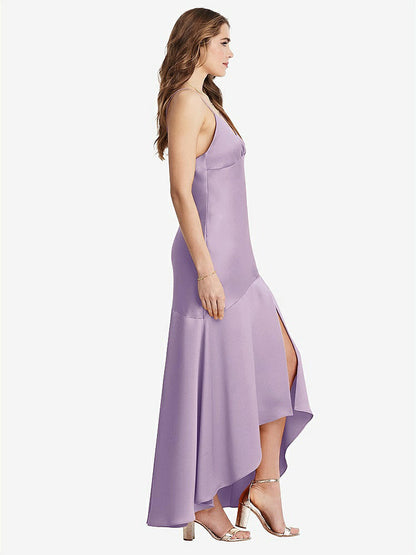 【NEW】【STYLE: LB007】非対称 ドロップ ウエスト ハイロー スリップ ドレス  -  デボン【COLOR: Pale Purple】【SIZE: 00-30W】