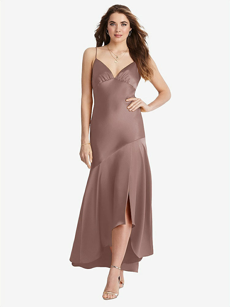 【STYLE: LB007】Asymmetrical Drop Waist High-Low Slip Dress - Devon【COLOR: Sienna】