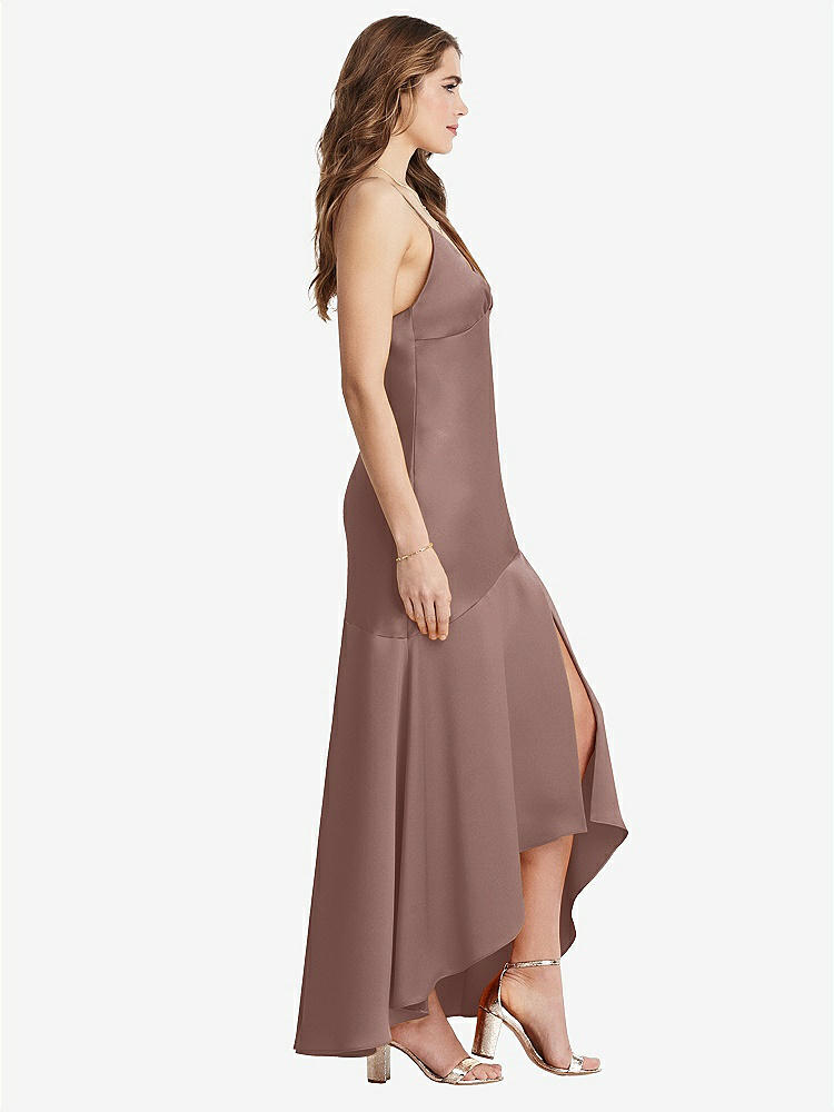 【STYLE: LB007】Asymmetrical Drop Waist High-Low Slip Dress - Devon【COLOR: Sienna】