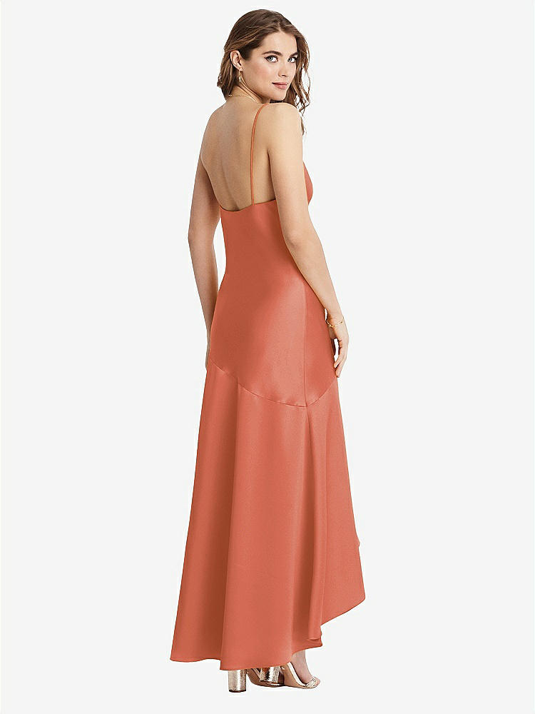 【STYLE: LB007】Asymmetrical Drop Waist High-Low Slip Dress - Devon【COLOR: Terracotta Copper】