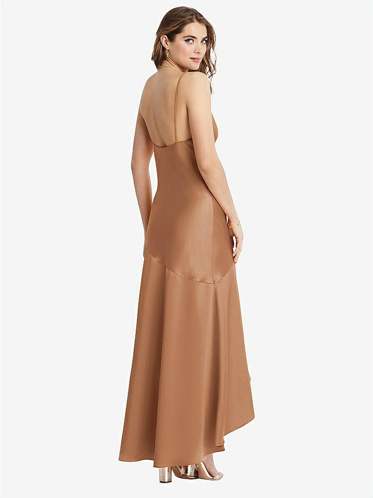 【STYLE: LB007】Asymmetrical Drop Waist High-Low Slip Dress - Devon【COLOR: Toffee】