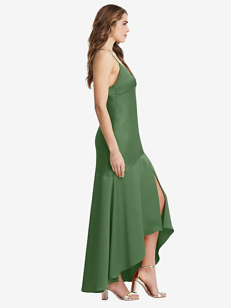 【STYLE: LB007】Asymmetrical Drop Waist High-Low Slip Dress - Devon【COLOR: Vineyard Green】