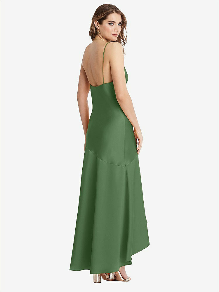 【STYLE: LB007】Asymmetrical Drop Waist High-Low Slip Dress - Devon【COLOR: Vineyard Green】
