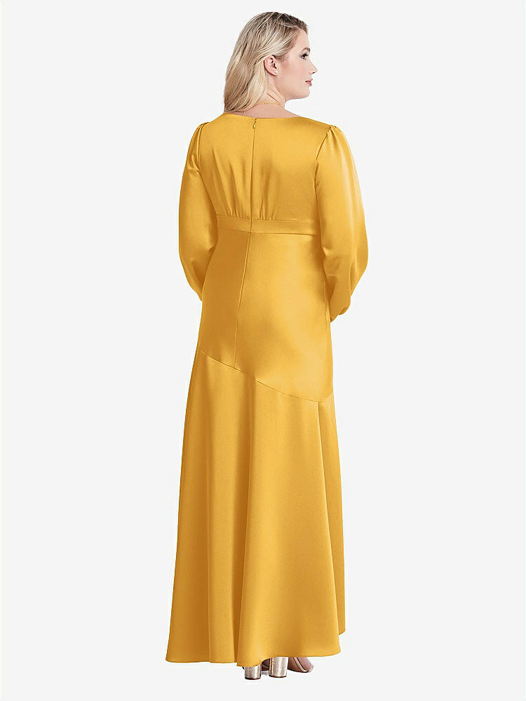 【NEW】【STYLE: LB008】パフ スリーブ 非対称 ドロップ ウエスト ハイロー スリップ ドレス  -  ティーガン【COLOR: NYC Yellow】【SIZE: 00-30W】