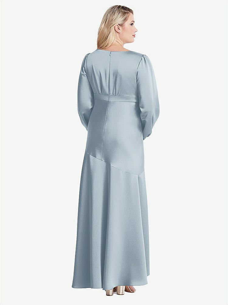 【NEW】【STYLE: LB008】パフ スリーブ 非対称 ドロップ ウエスト ハイロー スリップ ドレス  -  ティーガン【COLOR: Mist】【SIZE: 00-30W】