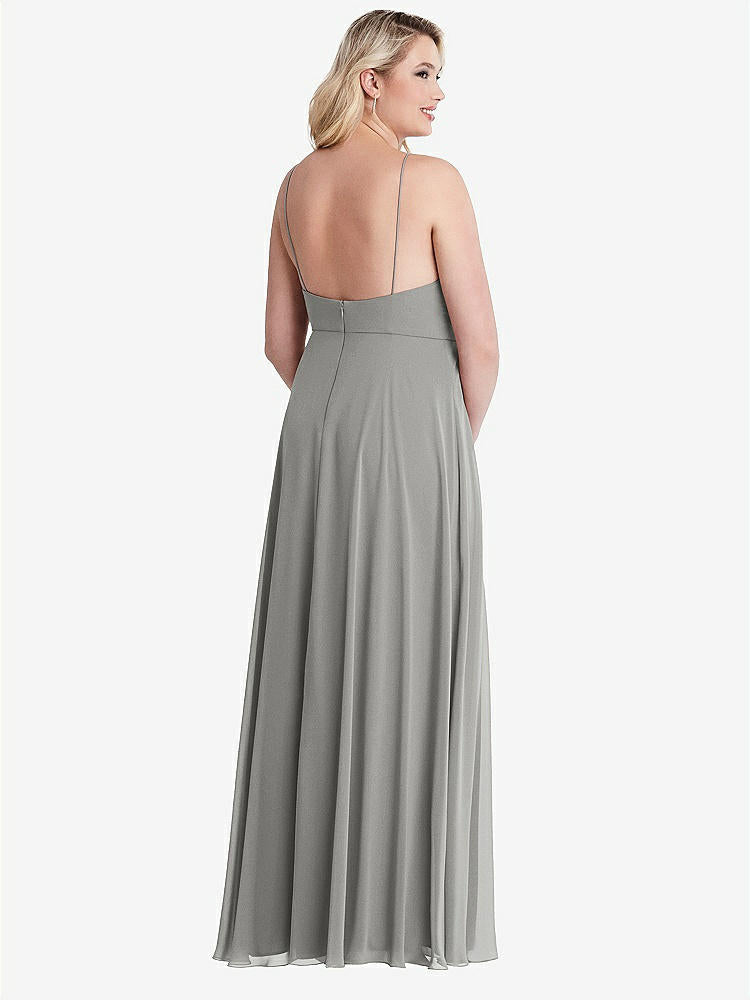 【NEW】【STYLE: LB010】高 首 シフォン マキシ ドレス 前面 スリット  -  lela【COLOR: Chelsea Gray】【SIZE: 00-30W】