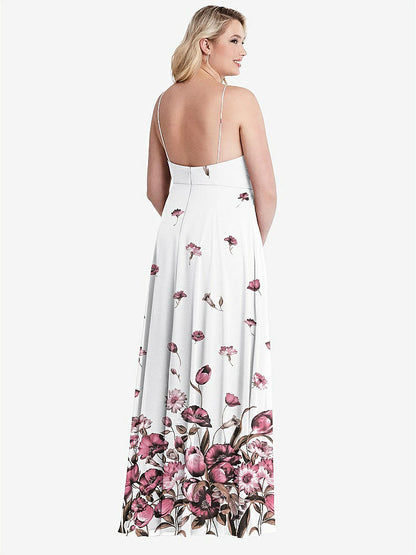【STYLE: LB010】High Neck Chiffon Maxi Dress with Front Slit - Lela【COLOR: London Print】