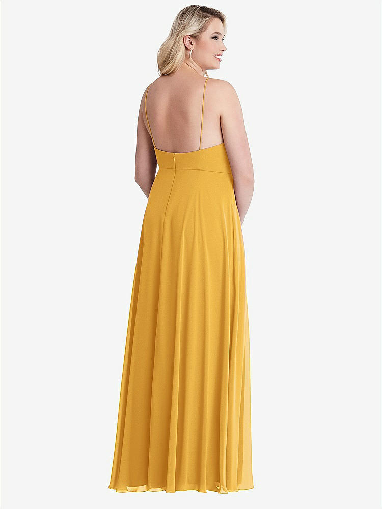 【NEW】【STYLE: LB010】高 首 シフォン マキシ ドレス 前面 スリット  -  lela【COLOR: NYC Yellow】【SIZE: 00-30W】