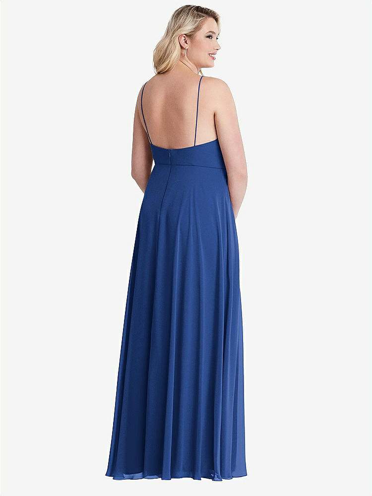 【NEW】【STYLE: LB010】高 首 シフォン マキシ ドレス 前面 スリット  -  lela【COLOR: Classic Blue】【SIZE: 00-30W】