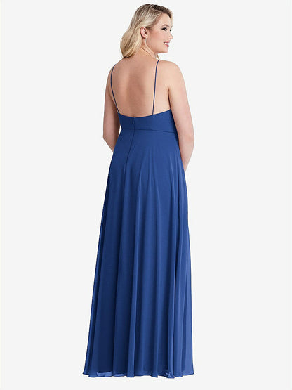 【NEW】【STYLE: LB010】高 首 シフォン マキシ ドレス 前面 スリット  -  lela【COLOR: Classic Blue】【SIZE: 00-30W】