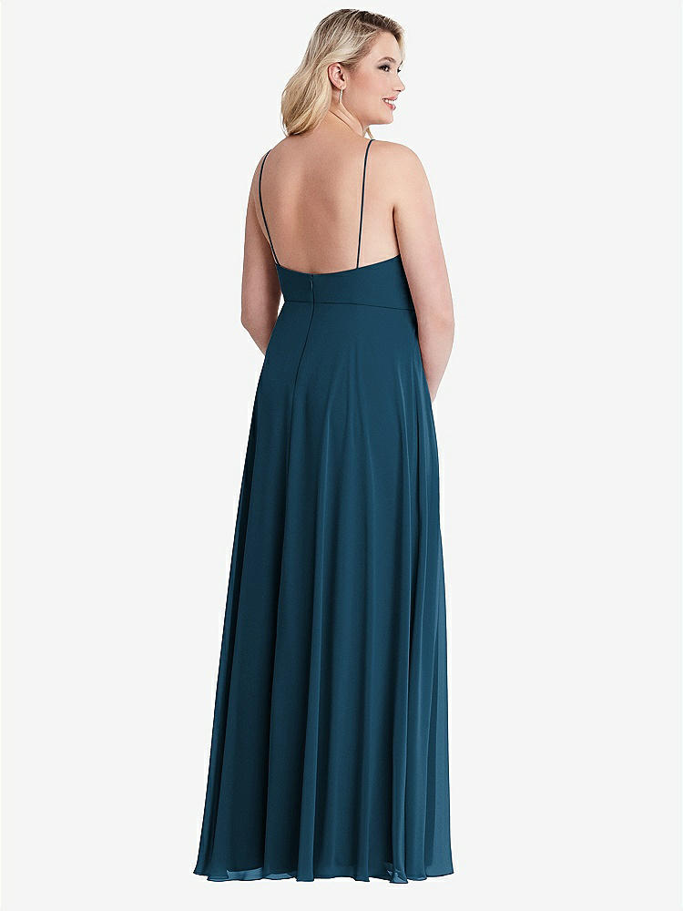 【NEW】【STYLE: LB010】高 首 シフォン マキシ ドレス 前面 スリット  -  lela【COLOR: Atlantic Blue】【SIZE: 00-30W】