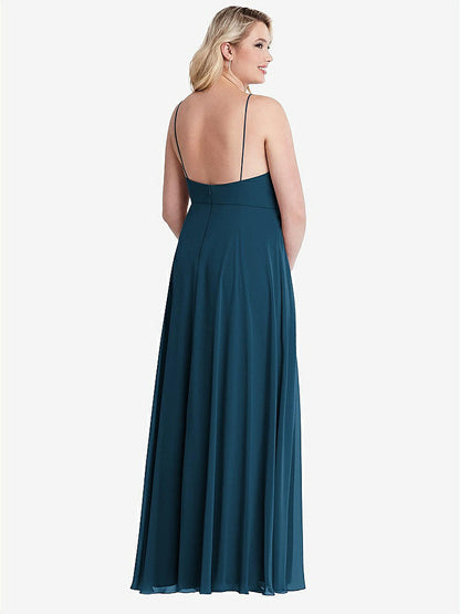 【NEW】【STYLE: LB010】高 首 シフォン マキシ ドレス 前面 スリット  -  lela【COLOR: Atlantic Blue】【SIZE: 00-30W】