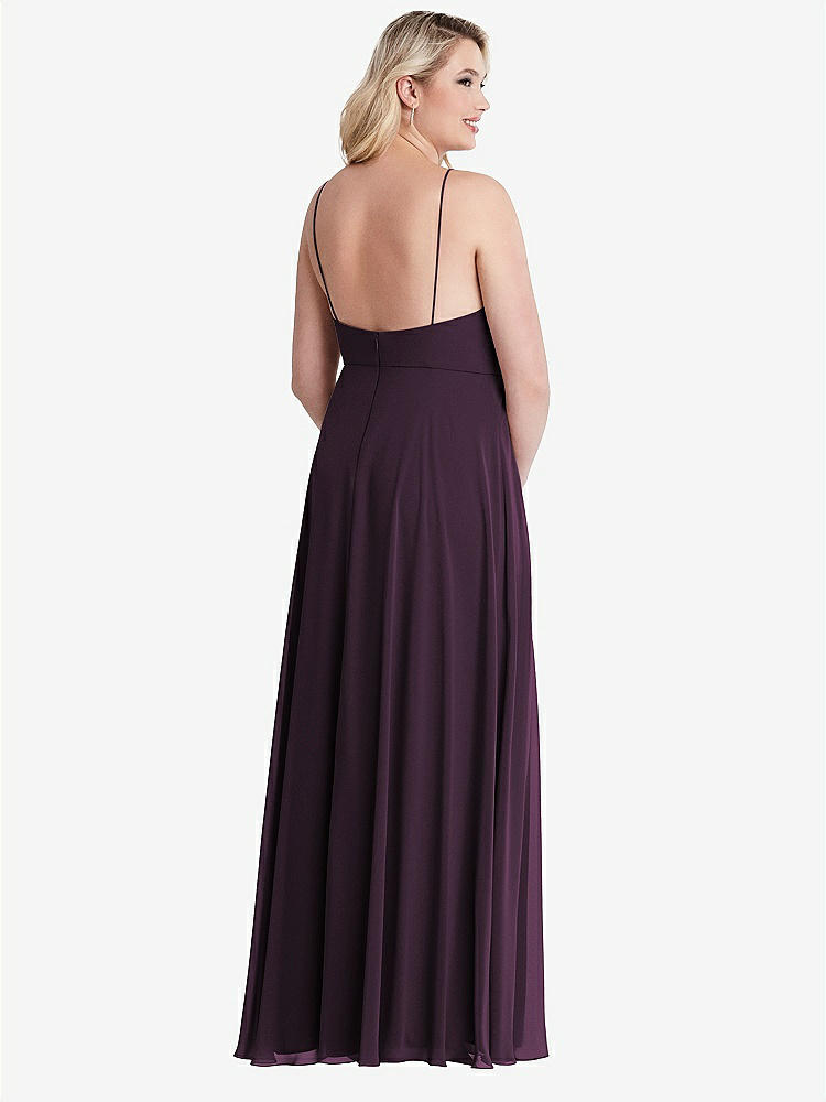 【NEW】【STYLE: LB010】高 首 シフォン マキシ ドレス 前面 スリット  -  lela【COLOR: Aubergine】【SIZE: 00-30W】