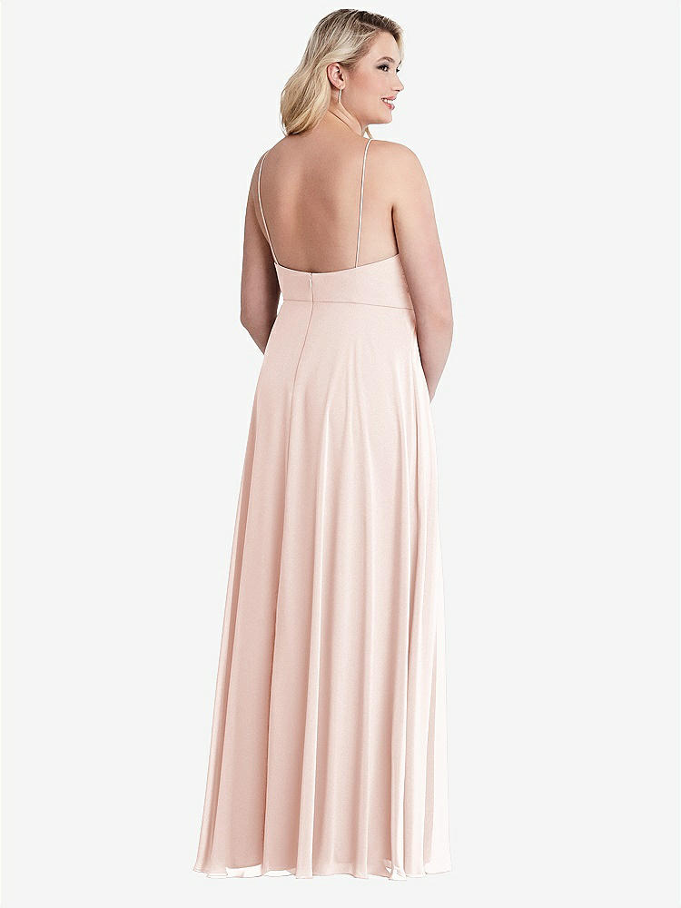 【NEW】【STYLE: LB010】高 首 シフォン マキシ ドレス 前面 スリット  -  lela【COLOR: Blush】【SIZE: 00-30W】