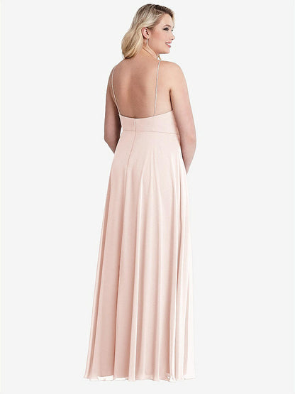 【NEW】【STYLE: LB010】高 首 シフォン マキシ ドレス 前面 スリット  -  lela【COLOR: Blush】【SIZE: 00-30W】