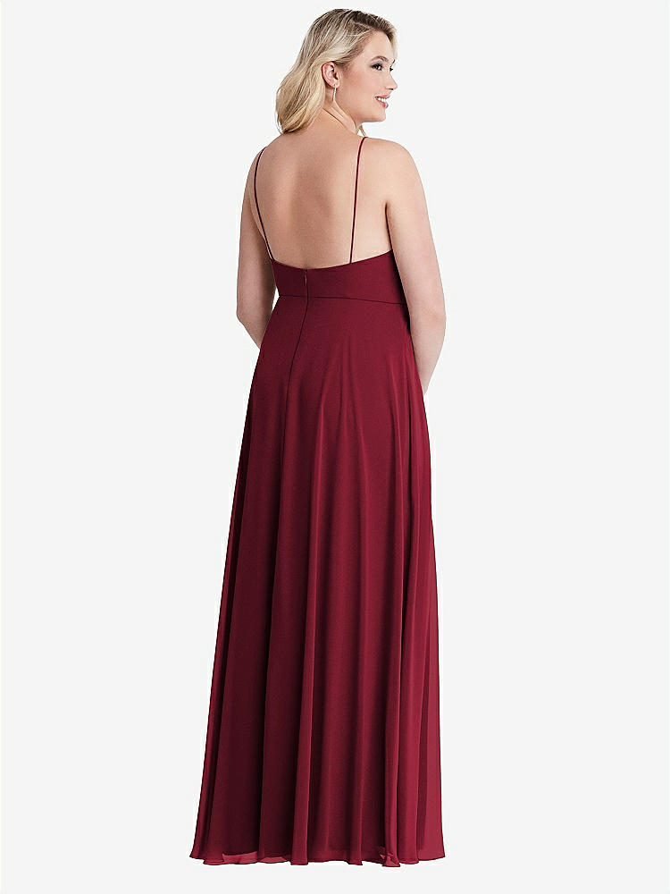 【NEW】【STYLE: LB010】高 首 シフォン マキシ ドレス 前面 スリット  -  lela【COLOR: Burgundy】【SIZE: 00-30W】