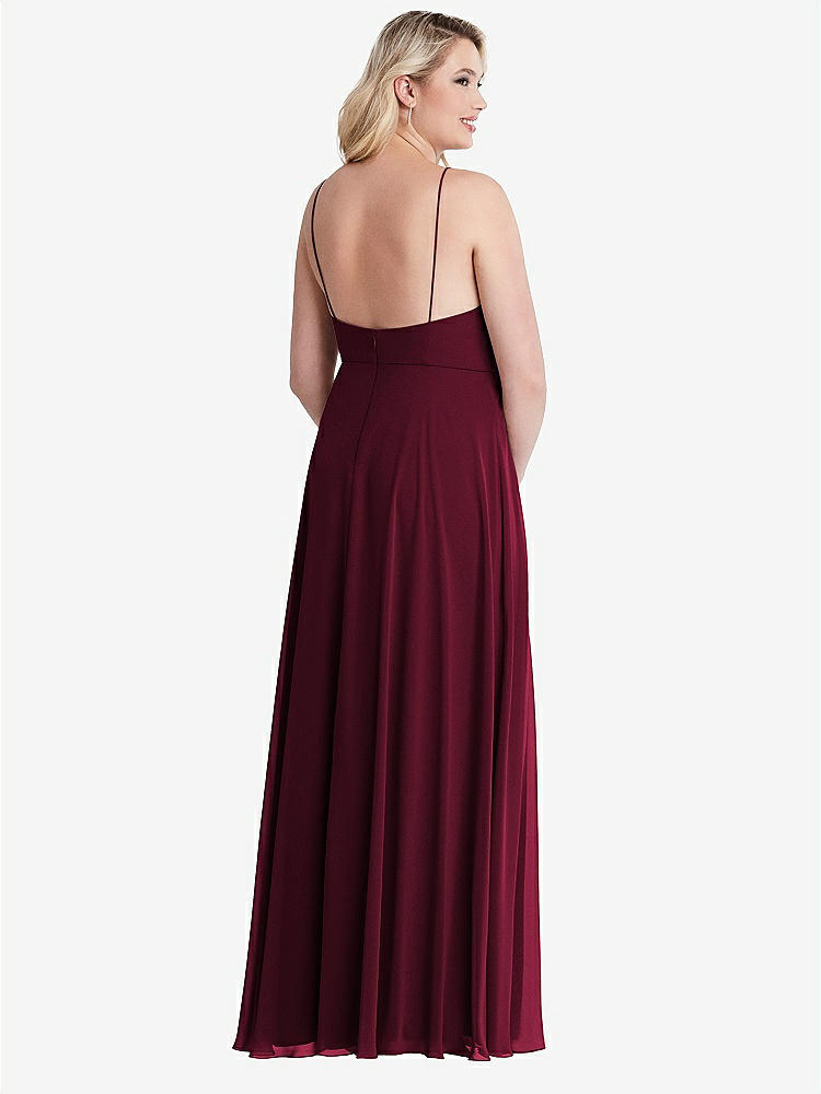 【NEW】【STYLE: LB010】高 首 シフォン マキシ ドレス 前面 スリット  -  lela【COLOR: Cabernet】【SIZE: 00-30W】