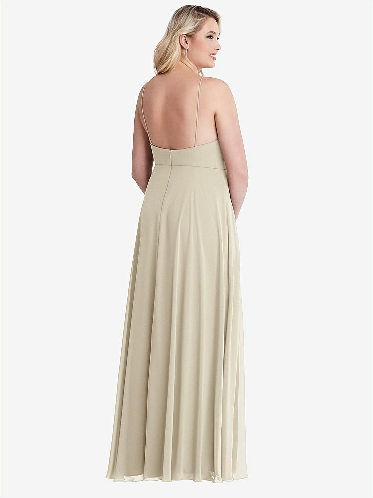 【NEW】【STYLE: LB010】高 首 シフォン マキシ ドレス 前面 スリット  -  lela【COLOR: Champagne】【SIZE: 00-30W】