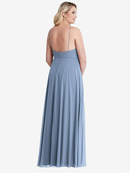 【NEW】【STYLE: LB010】高 首 シフォン マキシ ドレス 前面 スリット  -  lela【COLOR: Cloudy】【SIZE: 00-30W】