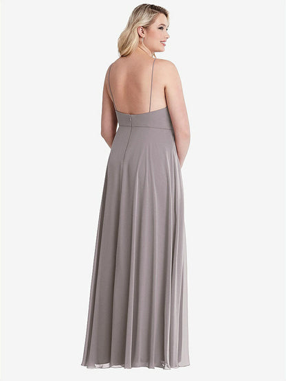【NEW】【STYLE: LB010】高 首 シフォン マキシ ドレス 前面 スリット  -  lela【COLOR: Cashmere Gray】【SIZE: 00-30W】