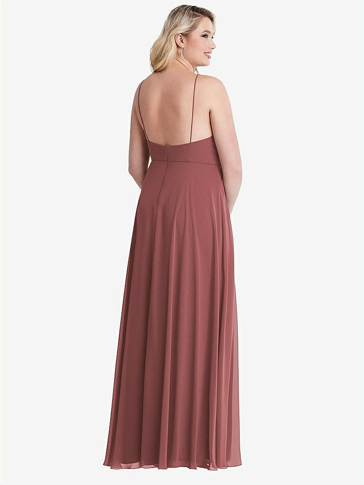 【NEW】【STYLE: LB010】高 首 シフォン マキシ ドレス 前面 スリット  -  lela【COLOR: English Rose】【SIZE: 00-30W】