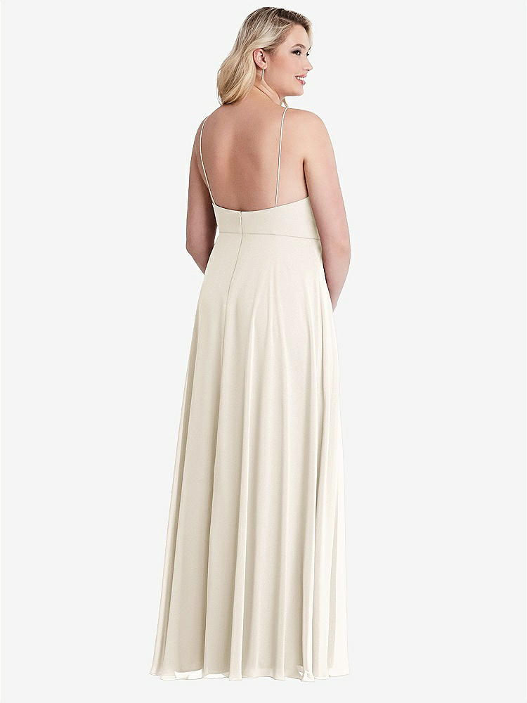【STYLE: LB010】High Neck Chiffon Maxi Dress with Front Slit - Lela【COLOR: Ivory】