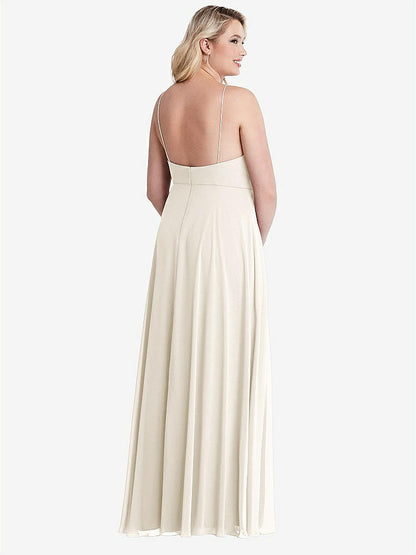 【STYLE: LB010】High Neck Chiffon Maxi Dress with Front Slit - Lela【COLOR: Ivory】
