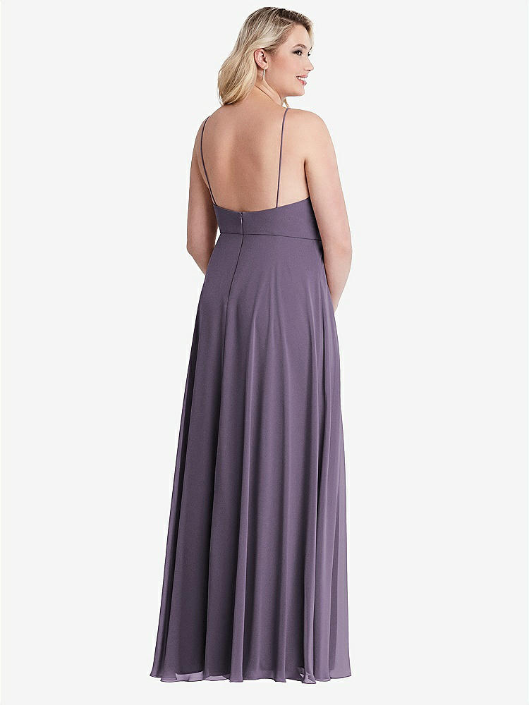 【NEW】【STYLE: LB010】高 首 シフォン マキシ ドレス 前面 スリット  -  lela【COLOR: Lavender】【SIZE: 00-30W】