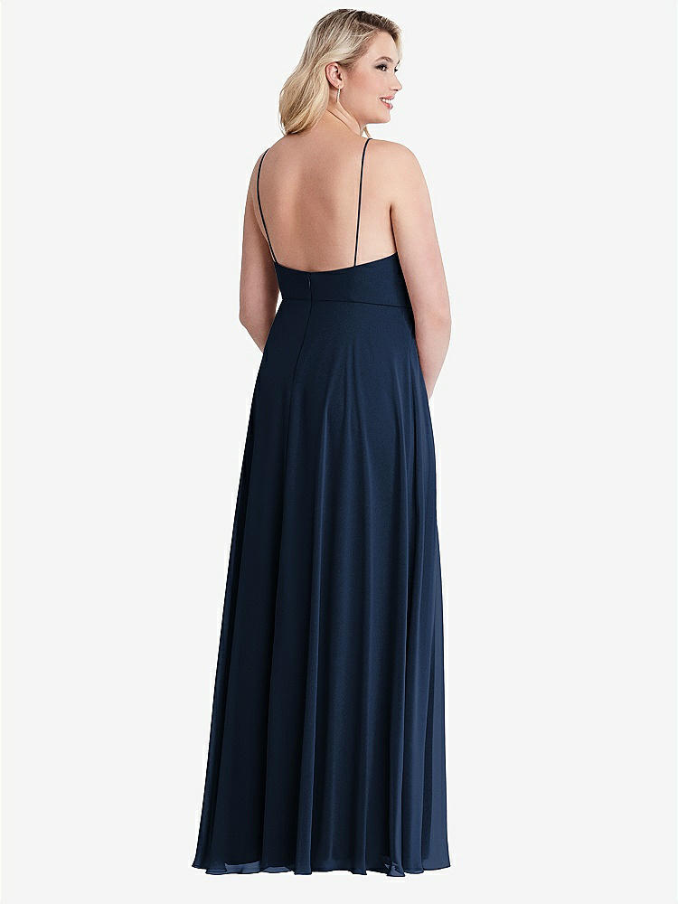 【NEW】【STYLE: LB010】高 首 シフォン マキシ ドレス 前面 スリット  -  lela【COLOR: Midnight Navy】【SIZE: 00-30W】