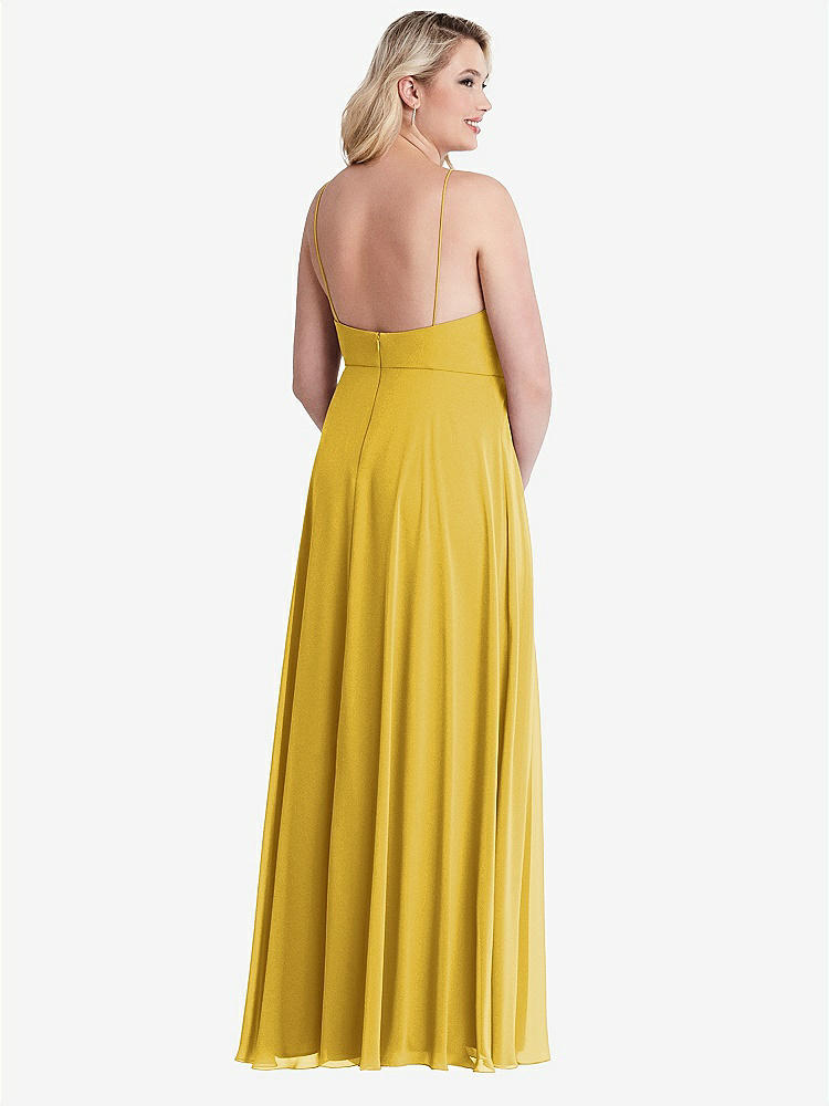 【NEW】【STYLE: LB010】高 首 シフォン マキシ ドレス 前面 スリット  -  lela【COLOR: Marigold】【SIZE: 00-30W】