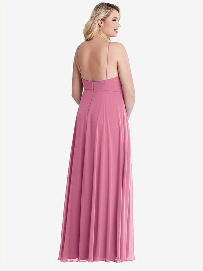 【NEW】【STYLE: LB010】高 首 シフォン マキシ ドレス 前面 スリット  -  lela【COLOR: Orchid Pink】【SIZE: 00-30W】