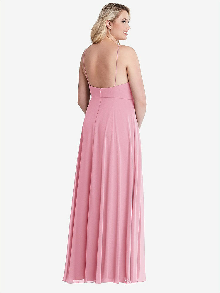 【NEW】【STYLE: LB010】高 首 シフォン マキシ ドレス 前面 スリット  -  lela【COLOR: Peony Pink】【SIZE: 00-30W】