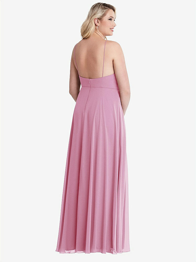 【NEW】【STYLE: LB010】高 首 シフォン マキシ ドレス 前面 スリット  -  lela【COLOR: Powder Pink】【SIZE: 00-30W】