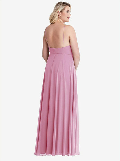 【NEW】【STYLE: LB010】高 首 シフォン マキシ ドレス 前面 スリット  -  lela【COLOR: Powder Pink】【SIZE: 00-30W】