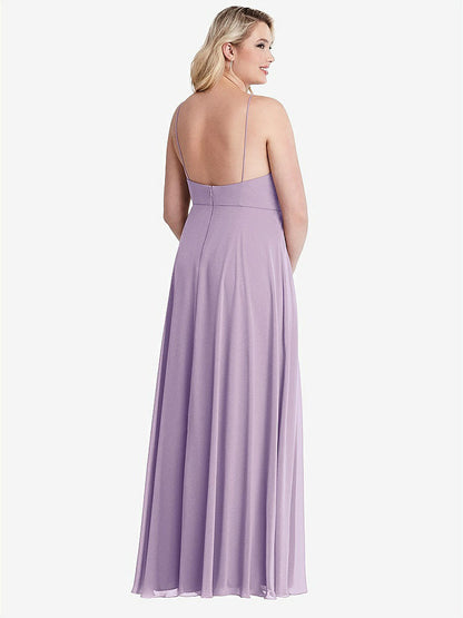【NEW】【STYLE: LB010】高 首 シフォン マキシ ドレス 前面 スリット  -  lela【COLOR: Pale Purple】【SIZE: 00-30W】