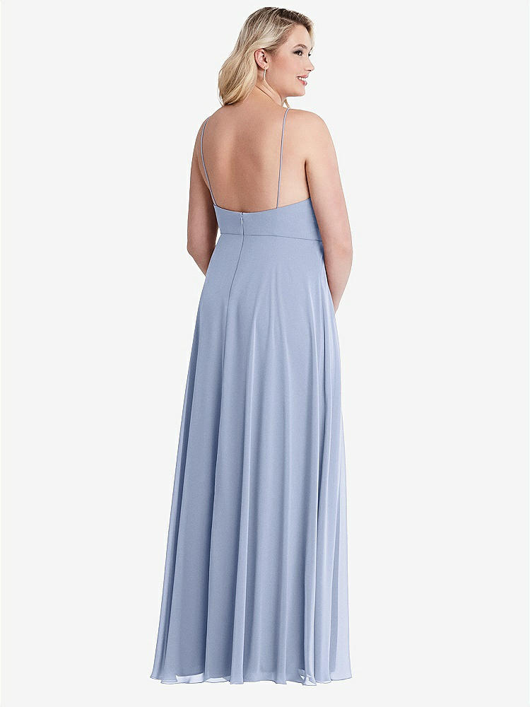 【NEW】【STYLE: LB010】高 首 シフォン マキシ ドレス 前面 スリット  -  lela【COLOR: Sky Blue】【SIZE: 00-30W】