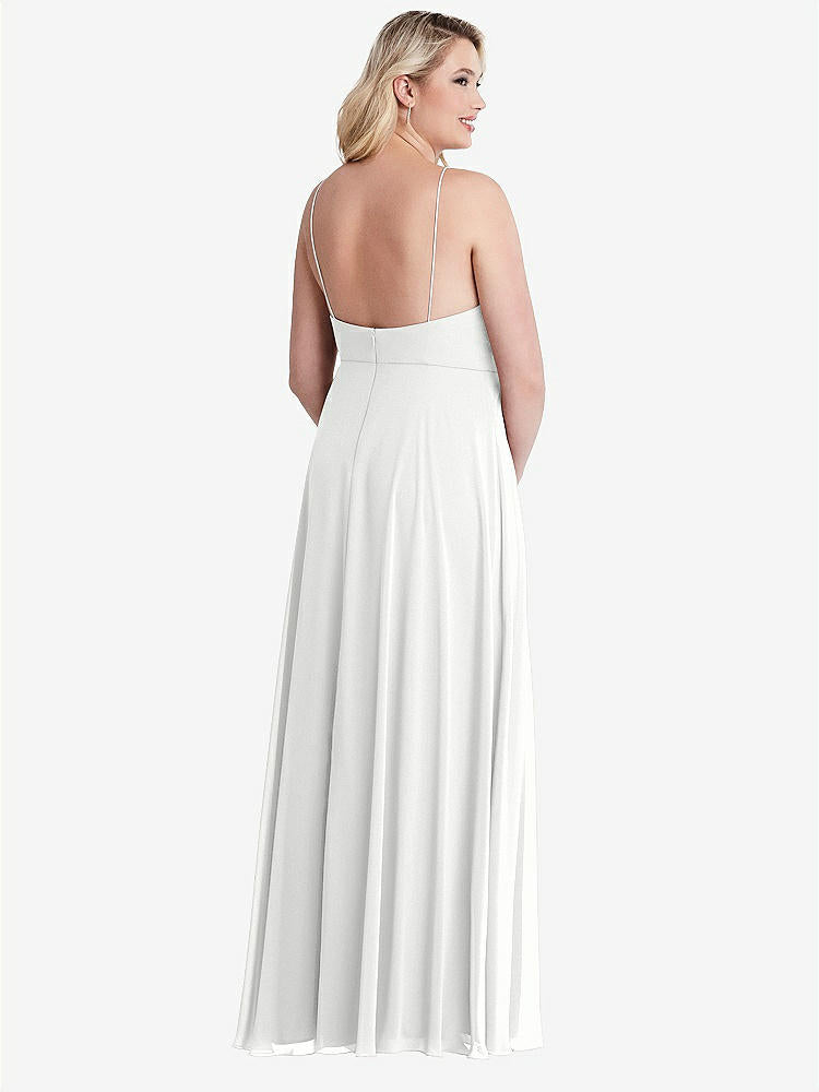【STYLE: LB010】High Neck Chiffon Maxi Dress with Front Slit - Lela【COLOR: White】