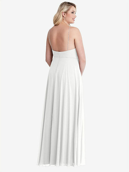 【STYLE: LB010】High Neck Chiffon Maxi Dress with Front Slit - Lela【COLOR: White】