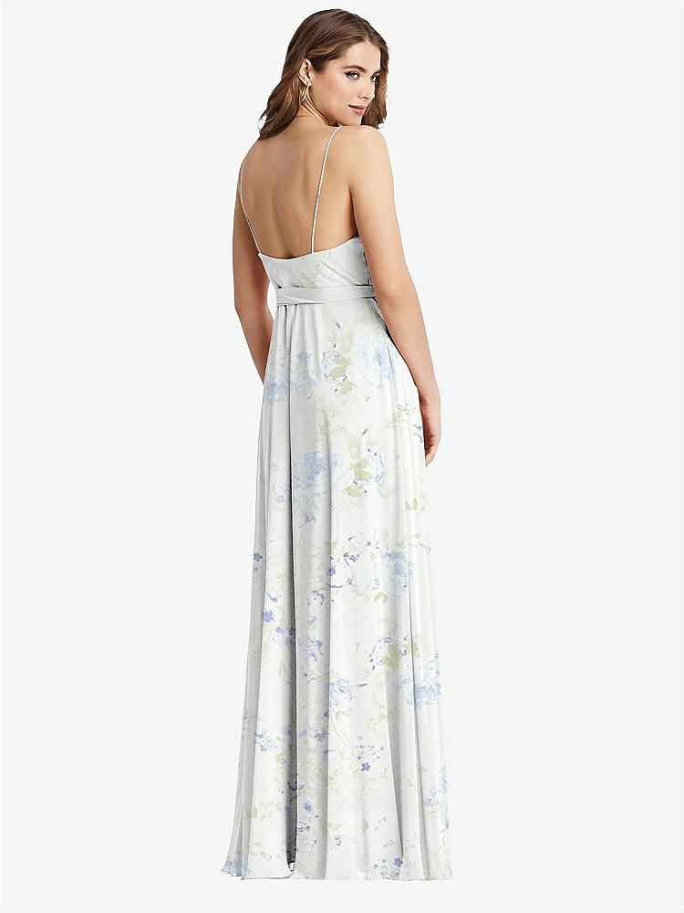 【STYLE: LB011】Chiffon Maxi Wrap Dress with Sash - Cora【COLOR: Bleu Garden】