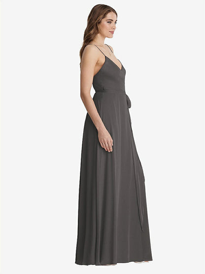 【NEW】【STYLE: LB011】シフォン マキシ ラップ ドレス サッシ  -  コーラ【COLOR: Caviar Gray】【SIZE: 00-30W】