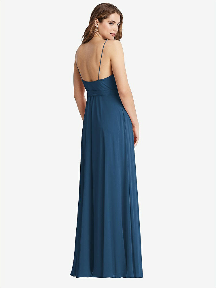 【STYLE: LB011】Chiffon Maxi Wrap Dress with Sash - Cora【COLOR: Dusk Blue】