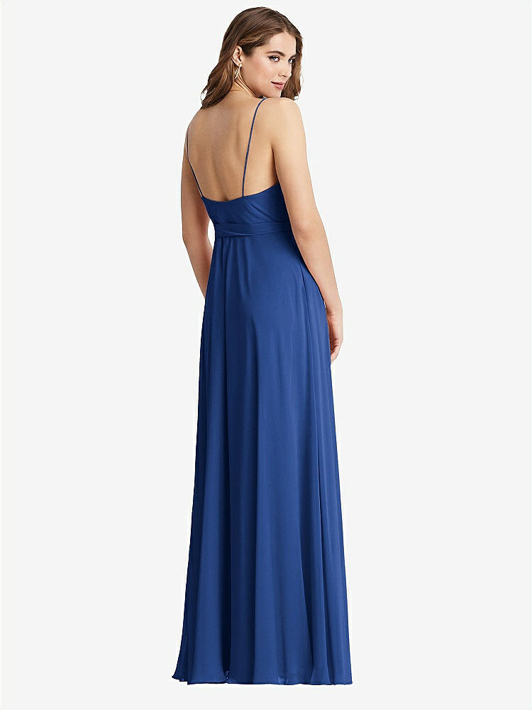【STYLE: LB011】Chiffon Maxi Wrap Dress with Sash - Cora【COLOR: Classic Blue】