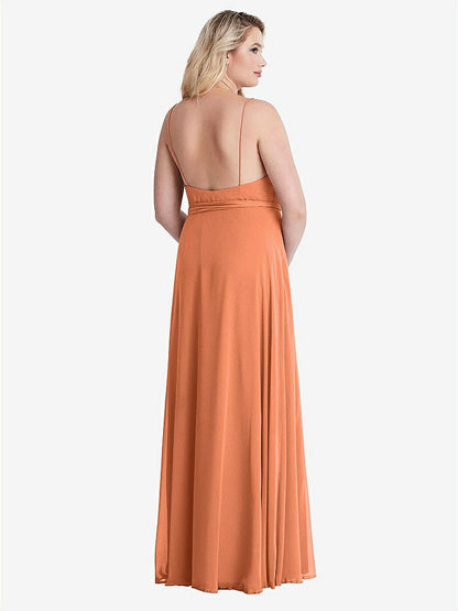 【STYLE: LB011】Chiffon Maxi Wrap Dress with Sash - Cora【COLOR: Sweet Melon】