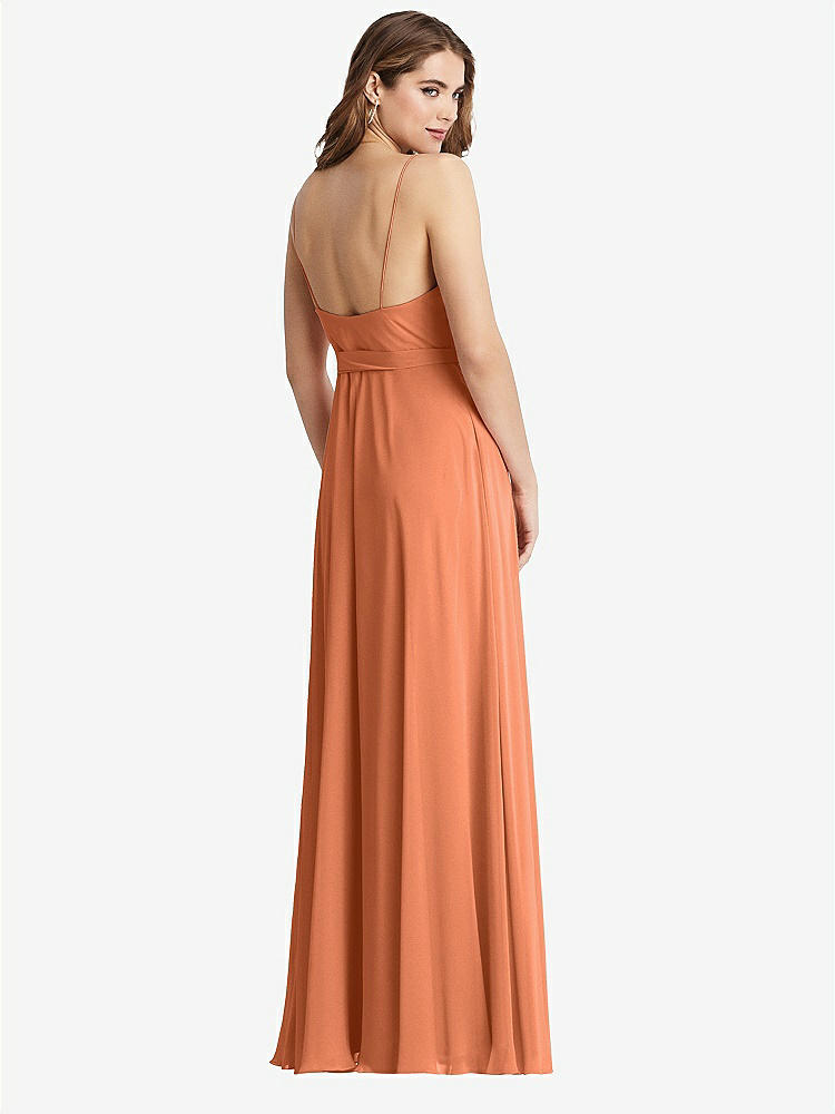 【STYLE: LB011】Chiffon Maxi Wrap Dress with Sash - Cora【COLOR: Sweet Melon】