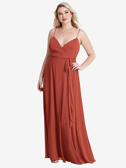 【STYLE: LB011】Chiffon Maxi Wrap Dress with Sash - Cora【COLOR: Amber Sunset】
