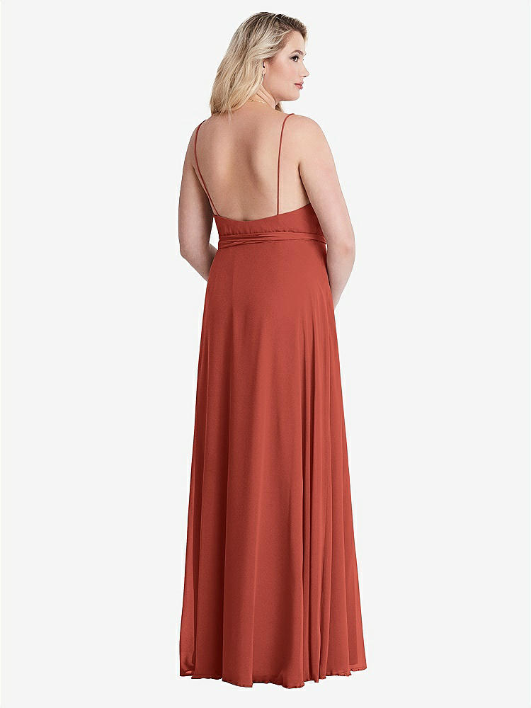 【STYLE: LB011】Chiffon Maxi Wrap Dress with Sash - Cora【COLOR: Amber Sunset】