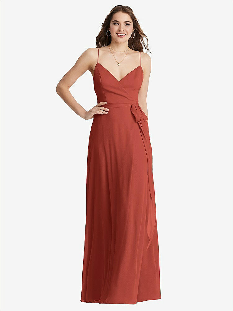 【STYLE: LB011】Chiffon Maxi Wrap Dress with Sash - Cora【COLOR: Amber Sunset】