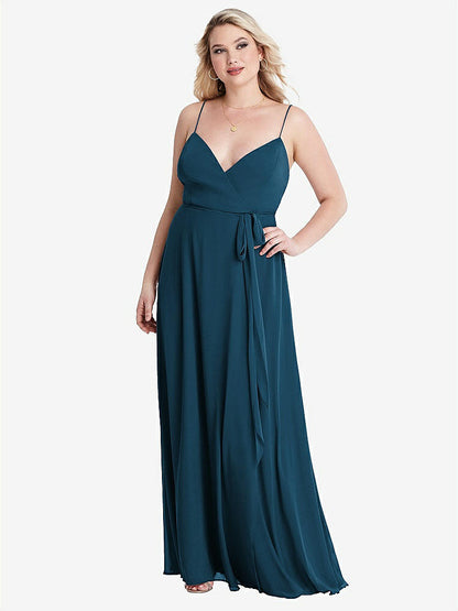 【NEW】【STYLE: LB011】シフォン マキシ ラップ ドレス サッシ  -  コーラ【COLOR: Atlantic Blue】【SIZE: 00-30W】
