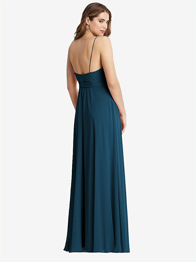 【STYLE: LB011】Chiffon Maxi Wrap Dress with Sash - Cora【COLOR: Atlantic Blue】